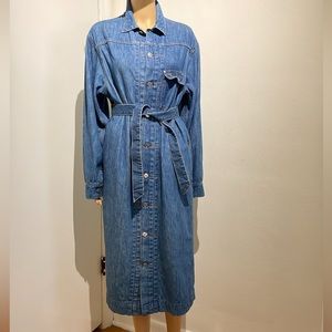 Ralph Lauren True Vintage Denim Midi Dress Sz 12 fits like Sz 8 EUC!
